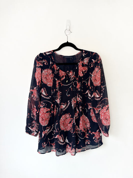 Blusa manga larga floreada